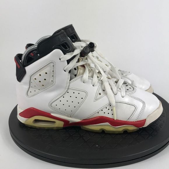 Nike Air Jordan 6 Retro White/Varsity Red 384665-102 Youth Size 4Y - Picture 4 of 12